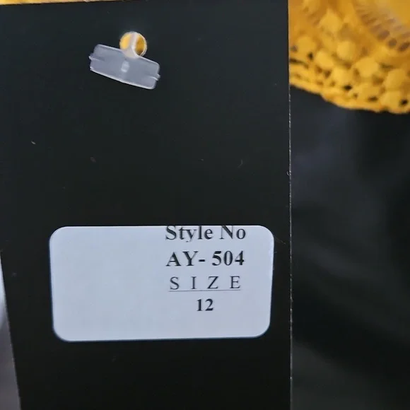 AYANAPA SZ 10 & 12 DRESS YELLOW and Black Lace Dress - Picture 5 of 5